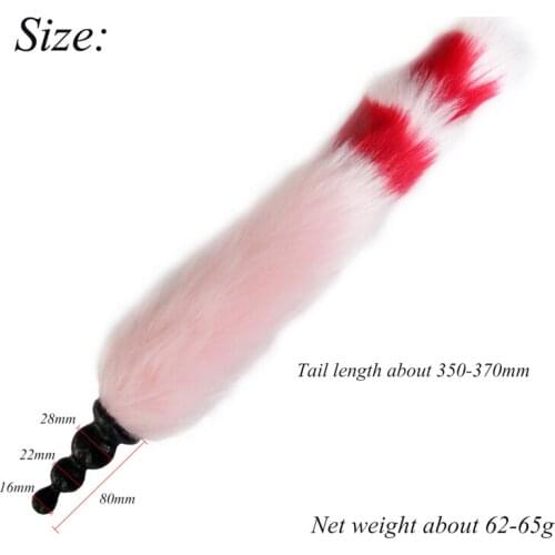 Sexy Soft Fox Tail Anal Plug Beads Butt Plug Adult Games Sex Toys For Women Cosplay Flirting Tail Men Gay Sex Toy Pink