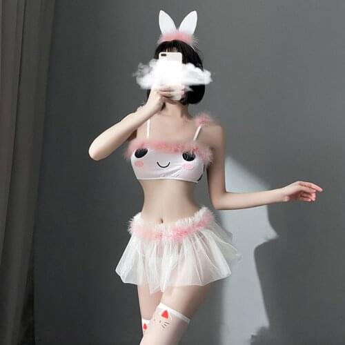 Sexy Costumes for Role Playing for Fomen Mesh Mini Skirt School Girl Cute Cats Anime Cosplay Outfit For Women Underwear 2021