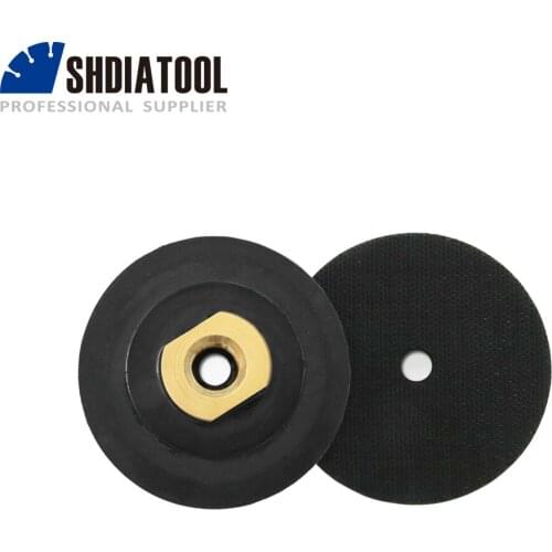 SHDIATOOL 2pcs 3inch 5/8-11 thread medium hard 80MM back pads for polishing discs