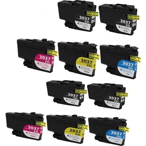 Compatible for 10PK LC3037 Ink Cartridge for Brother Printer MFC-J5845DW J5845DWXL J5945DW J6545DW J6545DWXL J6945DW