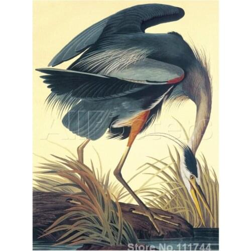 Modern bird art Great Blue Heron John James Audubon paintings High quality Hand painted