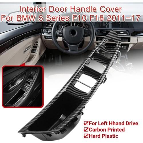 Interior Carbon Texture Door Handle Cover For BMW 5 Series F10 F18 2011-2017 for Left hand drive