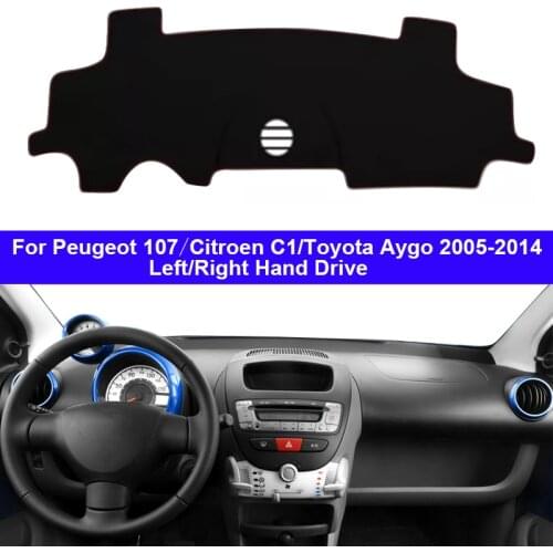 Car Auto Inner Dashboard Cover For Peugeot 107 Citroen C1 Toyota Aygo 2005 - 2014 Center Console Protector Carpet Dashmat 2013