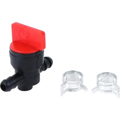 Fuel Shut Off Value 1pc 1/4" Inline Straight Gas Fuel Small Engine Cut Off Shut Off Valve With 2 Clamps
