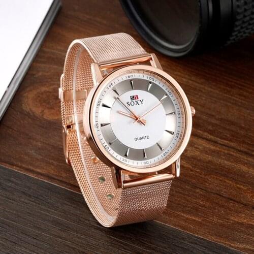 2021 New Hot Sell Brand SOXY Rose Gold Wrist Watch Simple Style Women Quartz Watches Fashion Designer Ladies Watch Horloge Dames