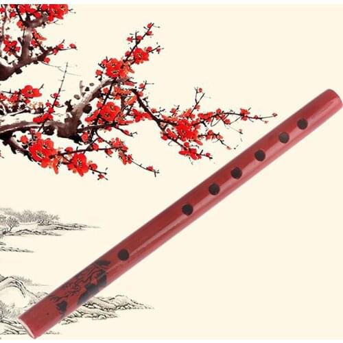 1PC Chinese Traditional 6 Holes Bamboo Flute Vertical Flute Clarinet Student Musical Instrument Wooden Color For Kids Gift