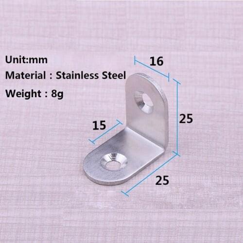100pcs/lot DHL Free Shipping Stainless Steel 45 Degree Angle Brackets Metal Furniture Hardware Metal Photo Corners Box Feet