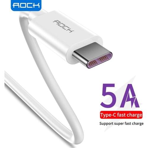 2PCS/Lot ROCK 5A Metal USB Type C Cable For Xiaomi Redmi Samsung OnePlus Huawei Mate 20 Pro Fast Charging Data USB C Quick 3.0