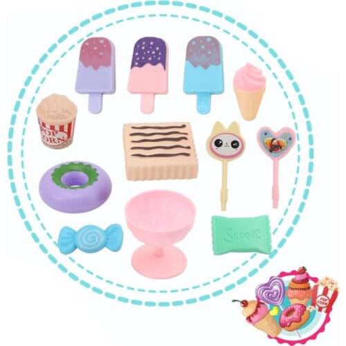 21Pcs Kid Simulation Lollipop Donut Ice Cream Dessert Model Pretend Play Toys Set Kitchen Dollhouse Furniture Toys For Children