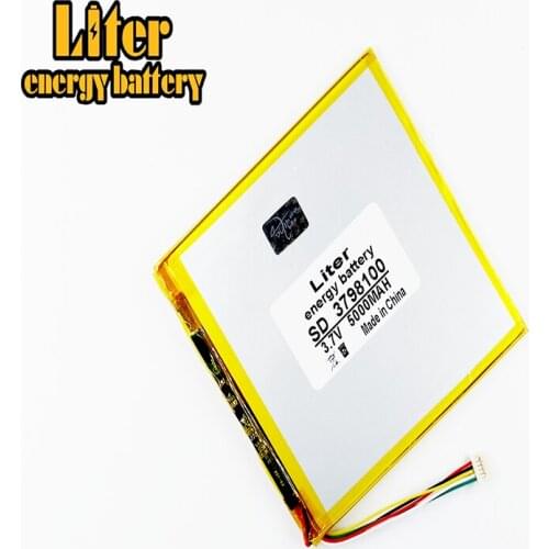 1.0MM 5pin connector 3.7v 3798100 35100100 5000mah lithium polymer battery with pcm backup tablet pc battery