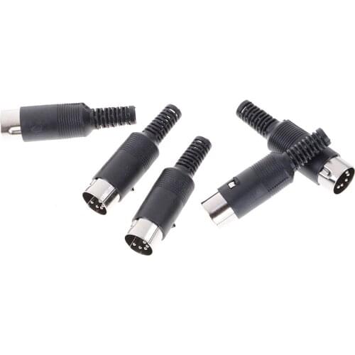 5pcs/lot 5 Pin DIN Male Connector 5 Pin DIN Plug Jack With Plastic Handle Keyboard Cable Connector Adapter
