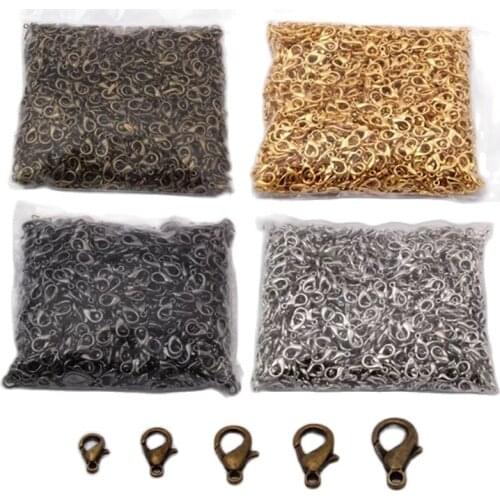 50pcs/lot Metal Lobster Clasps Hooks 10/12/14/16mm Jewelry Making Findings DIY Necklace Bracelet Jewelry Accessories Wholesale