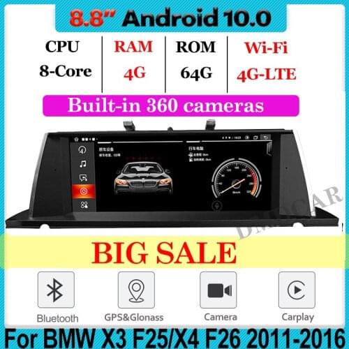 8.8" original car style Android 10 Car Multimedia Player for BMW X3 F25 X4 F26 CIC NBT System Headunit Navi Autoradio 4GGPS