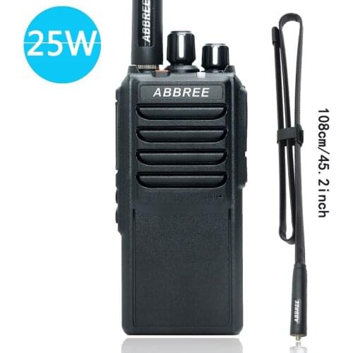 ABBREE AR-25W Walkie Talkie UHF 400-480MHz Output Power 25W 10W 5W 10Km Range Radio 4000mAh Battery + Tactical Antenna
