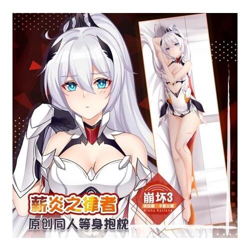 Anime Game Honkai Impact 3 Kiana Kaslana Lolita Dakimakura Hugging Body Pillow Case Japanese Pillowcase Cushion Cover Decorate