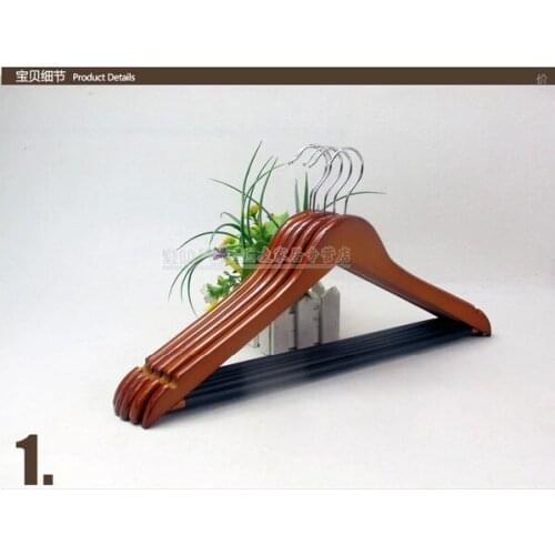 Free Shipping!!Cheap High Quality Wooden Clothes Hangers With Non Slip Bar
