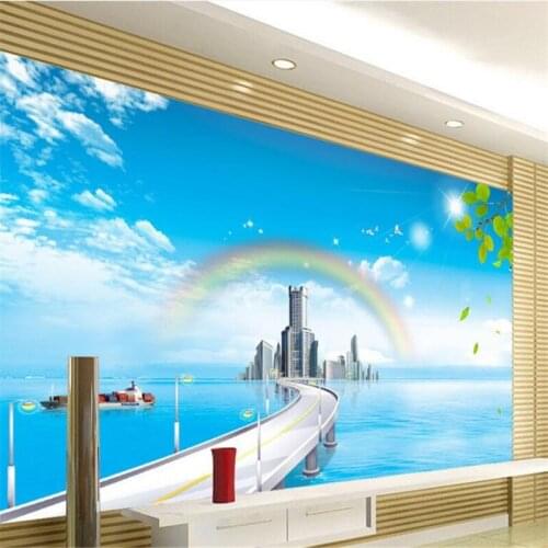 Beibehang Large custom wallpaper cityscape bedroom living room TV backdrop papel de parede 3d para sala atacado