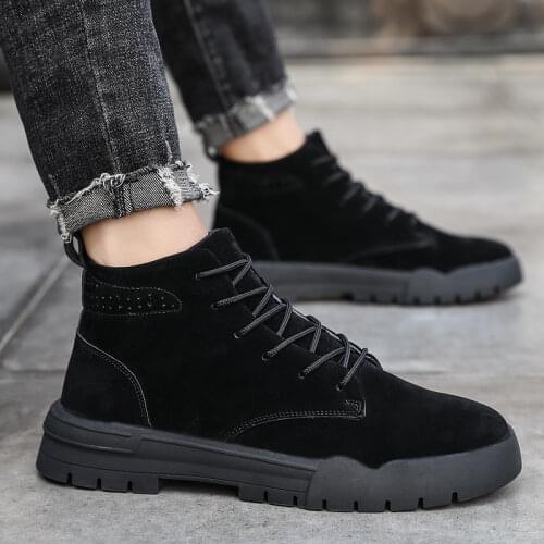 Boots Work Magnum Boots Sneaker Casual Shoes Leisure Mens Sapatos Men Fashion Black Leather Boty Spring Mens Causal