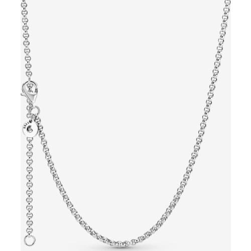 Rolo Chain Necklaces for Women Original 925 Sterling Silver Necklaces & Pendants S925 Fine Jewelry Gift 60CM 2021 New