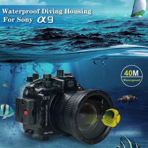 40M/130ft Waterproof Camera Case Bag For Sony A9 Underwater Camera Protective Cover With 28-70mm/90mm Lens 1pc
