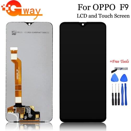 Black 6.3" New For OPPO F9 Full LCD DIsplay + Touch Screen Digitizer Assembly For OPPO F9 / CPH1825 /CPH1881 LCD