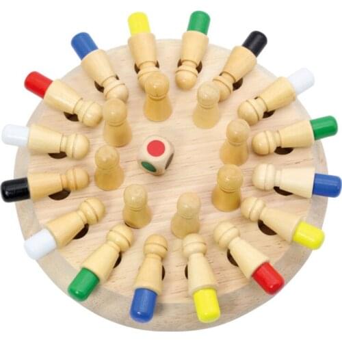 Kids Wooden Memory Match Stick Chess Game Fun Block Board Game Educational Color Cognitive Ability Toy For Children