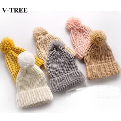 Baby Wool Hat Knit Hat For Girls Autumn Winter Boys Warm Caps Solid Color Children Caps Newborn Photography Props 1-12T