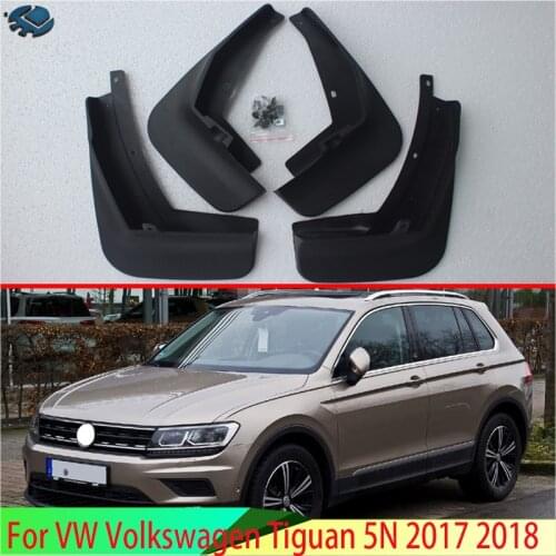 For VW Volkswagen Tiguan 5N 2017 2018 Mud Flaps Splash Guards Fender Mudguard Kit Mud Flap Splash Guards Mudguard Car styling