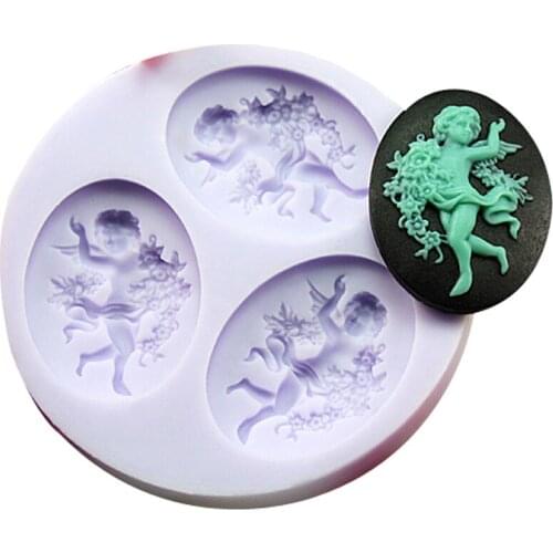 F194 Angel Silicone Fondant Mold Gum Paste Cake Decorating cake topper Mould