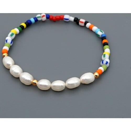 GO2BOHO Freshwater Pearl Bracelet For Women Jewelry 2021 Colorful Beads Bracelets Girlfriend Gift Pulseras Armbanden
