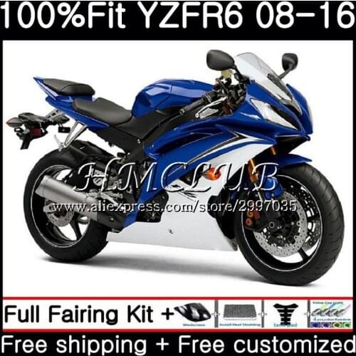 Injection For YAMAHA YZF R 6 R6 2008 2009 2010 2011 2012 17HC.0 YZF 600 YZF-R6 YZF600 YZFR6 08 09 10 11 12 Fairing Blue white