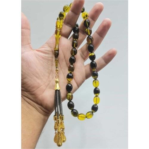 Islamic Tasbih Muslim Rosary Beads 33 Prayer Rosary For Men Bracelet For Men Accessory amber oltu amber stone Handmade Turkey