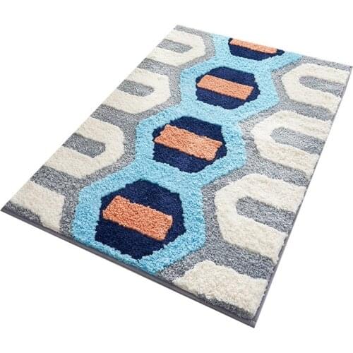 Bathroom Mat Nordic Fluffy Carpet Area Rug Bath Room Floor Floral Absorbent Anti Slip Pad Bathmat Doormat Home Decor