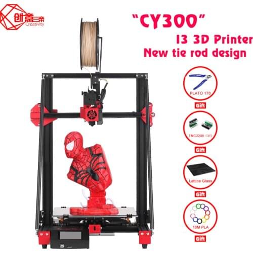 Creativity newest 3D printer tie rod kit I3 FDM CY300 large size 300x300x400 silent motherboard with TMC2208
