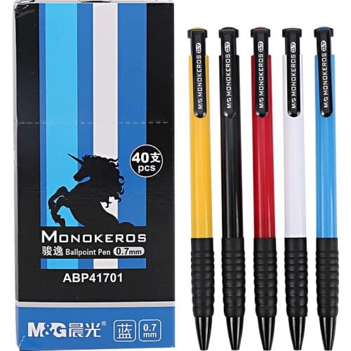 M&G wholesale 40pcs/lot cheap colored ballpoint pens for writing brand stationery office school supplies