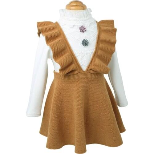 Lovely Baby Girls Dress Newest Newborn Baby Girls Knitting Wool Strap Swing Dresses Hot Sale Princess fashion Dress