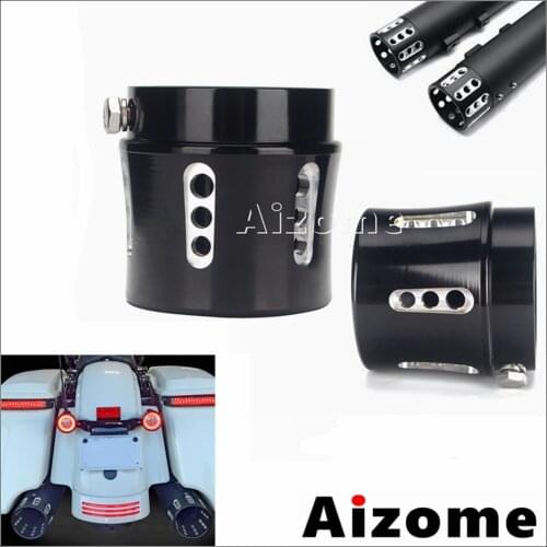 Motorcycle 1.75"&2.5" Aluminum Exhaust Tip Muffler Pipe Cover For Harley Touring Road King Honda Suzki Cafe Racer Chopper Bobber