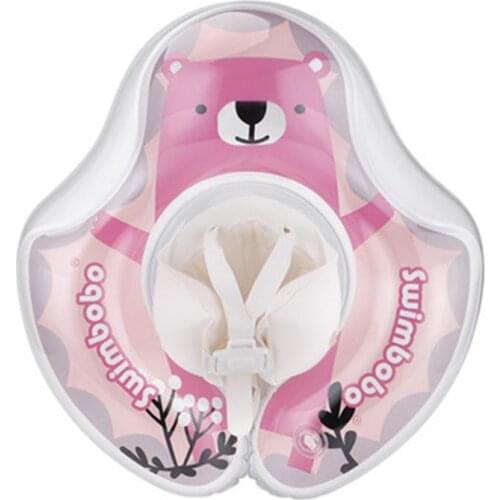 Cartoon cute baby swimming ring lying ring with sitting pocket up and down transparent double airbags lying ring underarm ring