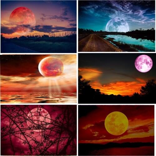 DIY Diamond Painting Moon Tree 5D Landscape Moon Night Diamond Embroidery Mosaic Cross Stitch Kit Home Wall Decor Crafts Gift