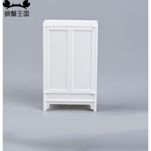 5pcs Cute Mini Kitchen Cabin Furniture Kit Model White Gate Door Cabinet Doll House Dollhouse Miniatures Furniture 1:25 DIY