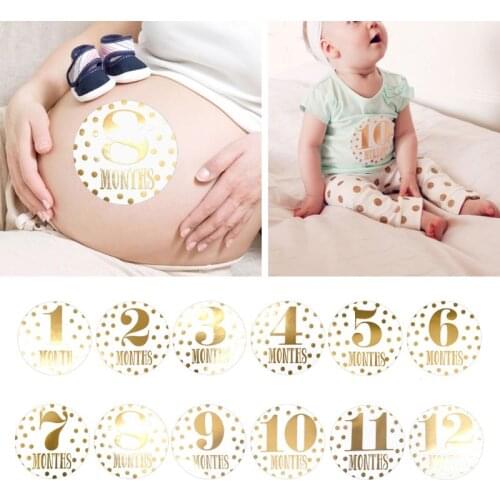 Baby Pregnant Women Monthly Photograph Sticker Fun Month 1-12 Milestone Stickers Stickers Baby Photograph Stickers Photo Prop