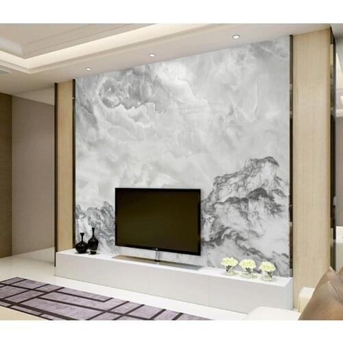 White Landscape Textured Marble mural 3D Custom Photo Wallpaper background wall painting Mural Living Room Sofa TV Bedroom
