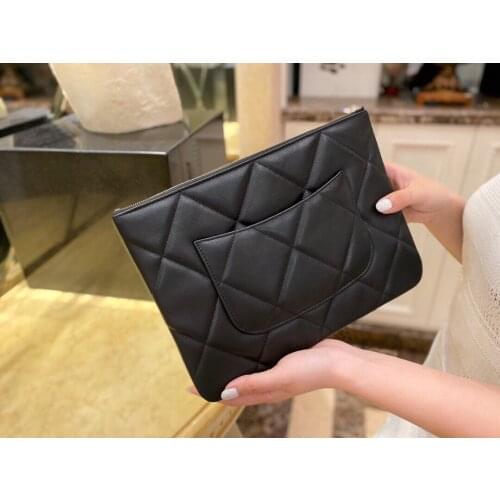 2020 New 19 Series Leather Hand Hold Large-capacity Zipper Banquet Everyday Womens All-match Clutch