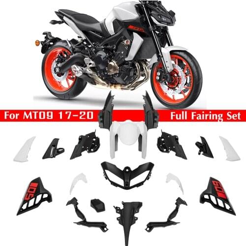 MT09 Fairing Injection Molding Body Work Cowling Kits for Yamaha MT-09 MT 09 FZ09 FZ-09 2017 2018 2019 2020 Painted Black White