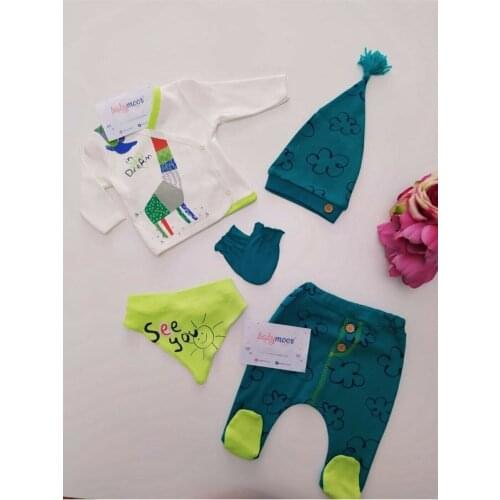 Newborn Clothing Baby Boys Girls 5-pcs Hospital Outlet Sweatproof Comfortable Special Fabric Babies Healthy Safe Clothing Sets