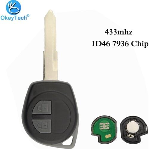 OkeyTech 315/433Mhz 2 Button ID46 PCF 7936 Chip FSK for Suzuki Swift Swift Jimny Vitara Splash SX4 Alto Vitara Ignis HU87 Blade