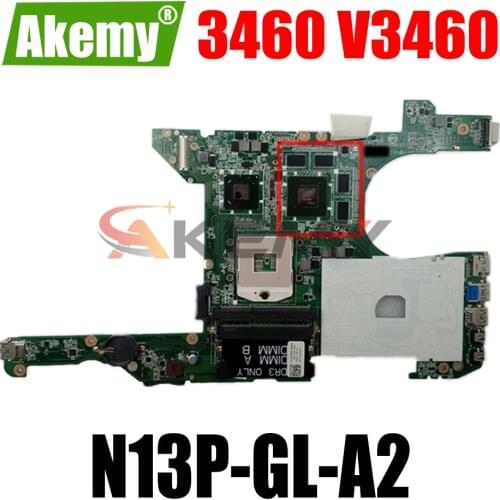 Original Laptop motherboard For DELL Vostro 3460 V3460 I5420 SLJ8C Mainboard CN-0C0NHY 0C0NHY DA0V08MB6D1 N13P-GL-A2