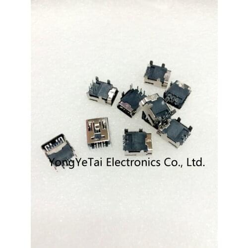 Hot sale Free shipping Mini USB 90 degree bend pin female seat (mini-USB) USB socket 5PF