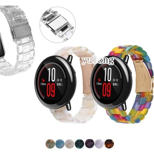 22mm Transparent Resin Strap Band for Huami Amazfit PACE Smart Watch Repleacement Fashion Wristband for GTR 47mm GTR2