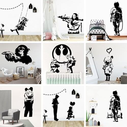 3D Banksy soldiers Removable Art Vinyl Wall Stickers vinyl Stickers Sticker Mural